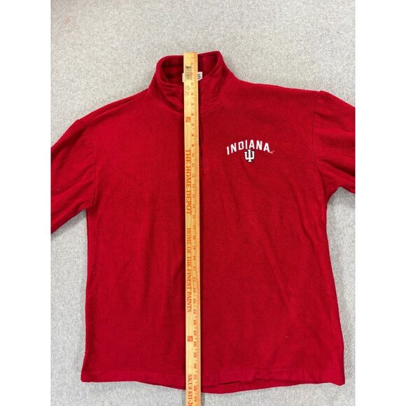 Indiana Hoosiers Stitched Logo Fleece 1/4 Zip Campus‎ Pullover (Men's Large) Red - Picture 9 of 11